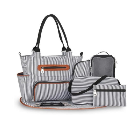 UrbanMum™ 6-Piece Mummy Bag Set – Versatile, Stylish, and Ultra-Functional