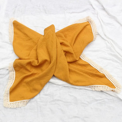 Organic Cotton Baby Tassel Blanket