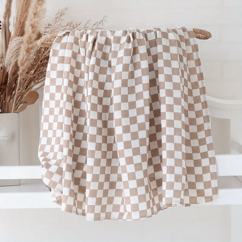 Organic Bamboo Muslin Swaddle - Cocoa Cube