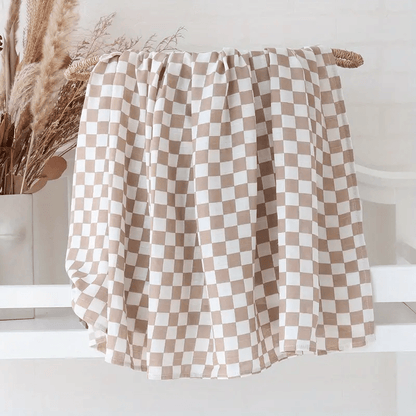 Organic Bamboo Muslin Swaddle - Cocoa Cube