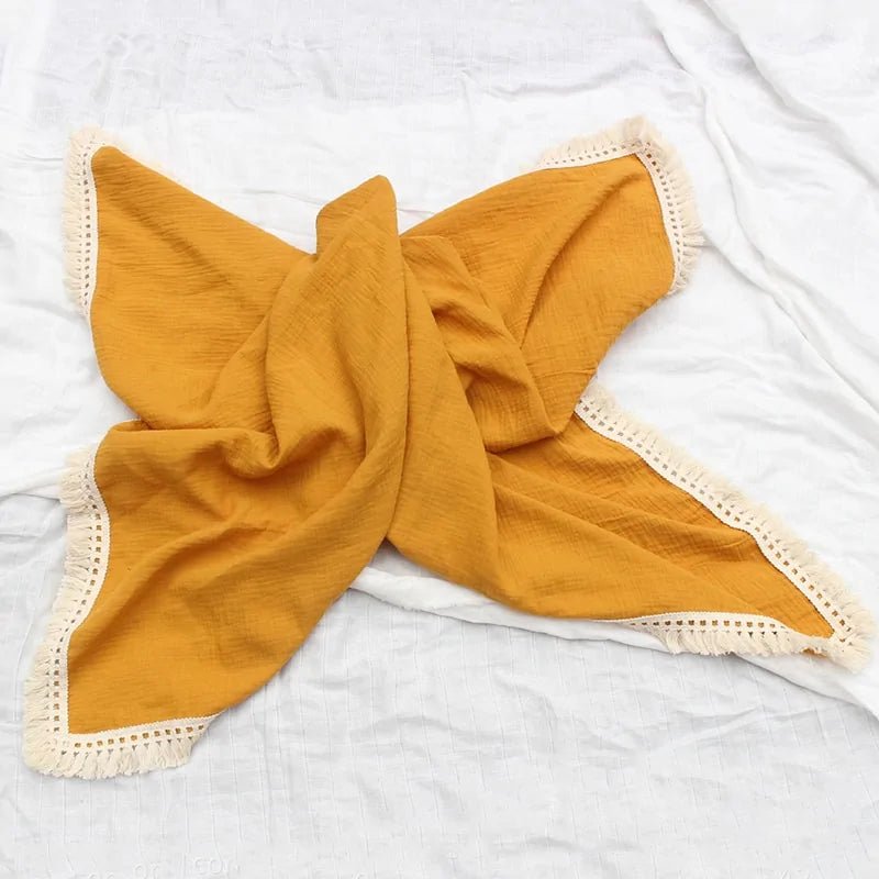 Organic Cotton Baby Tassel Blanket
