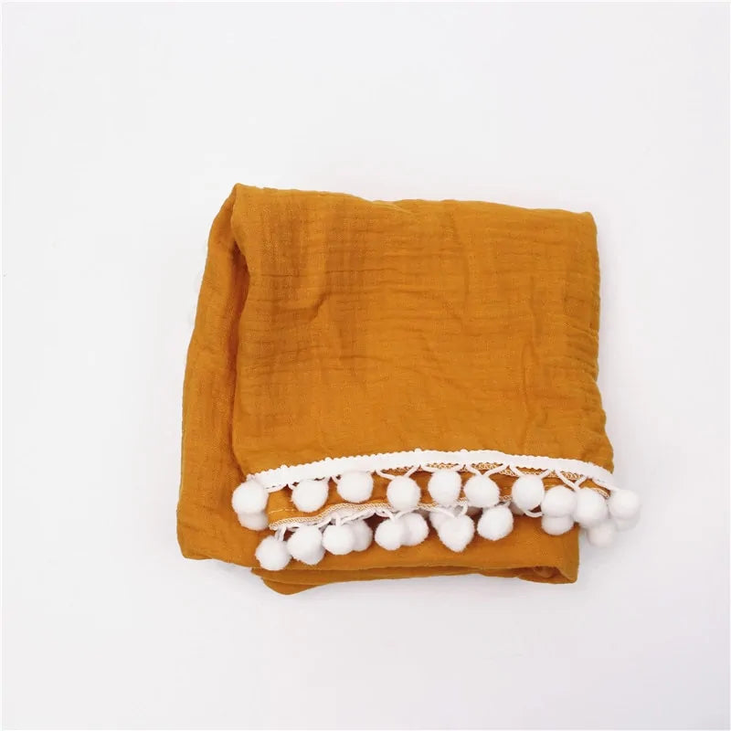 Organic Cotton Baby Tassel Blanket