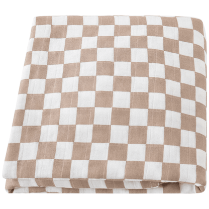 Organic Bamboo Muslin Swaddle - Cocoa Cube