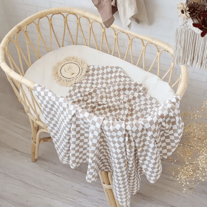 Organic Bamboo Muslin Swaddle - Cocoa Cube