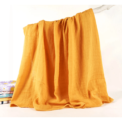 Organic Bamboo Muslin Swaddle - Mustard Yellow