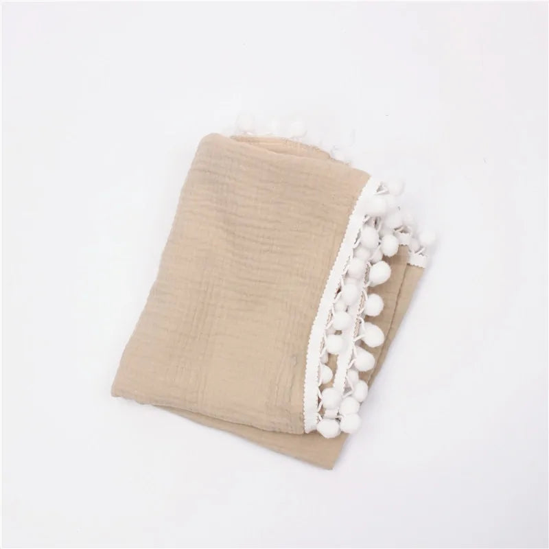 Organic Cotton Baby Tassel Blanket