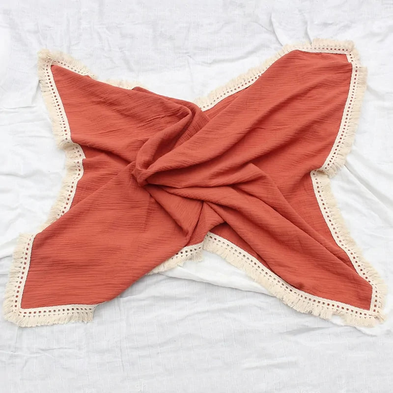 Organic Cotton Baby Tassel Blanket