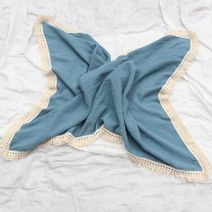 Organic Cotton Baby Tassel Blanket