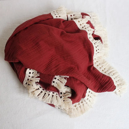 Organic Cotton Baby Tassel Blanket