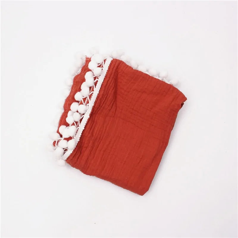 Organic Cotton Baby Tassel Blanket